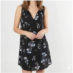 GF Collection Gentle Fawn Womens XS Dress Black Floral V Neck Sleeveless